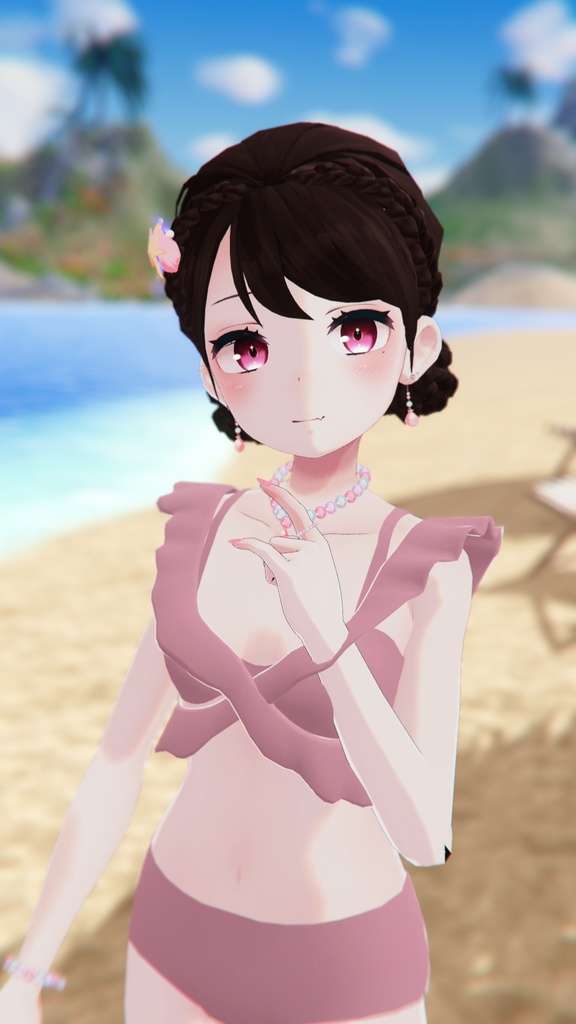 編み込みお団子ヘア【18種アバター対応】