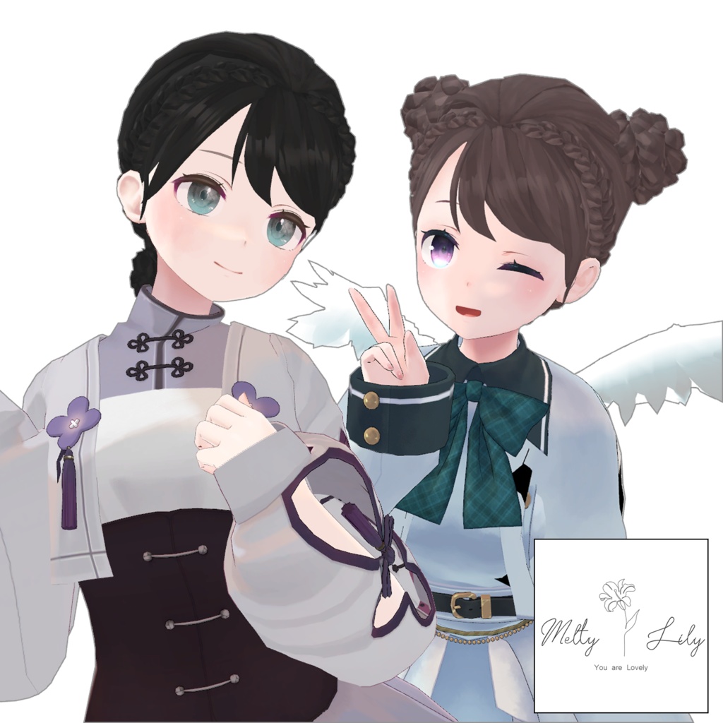 編み込みお団子ヘア【18種アバター対応】