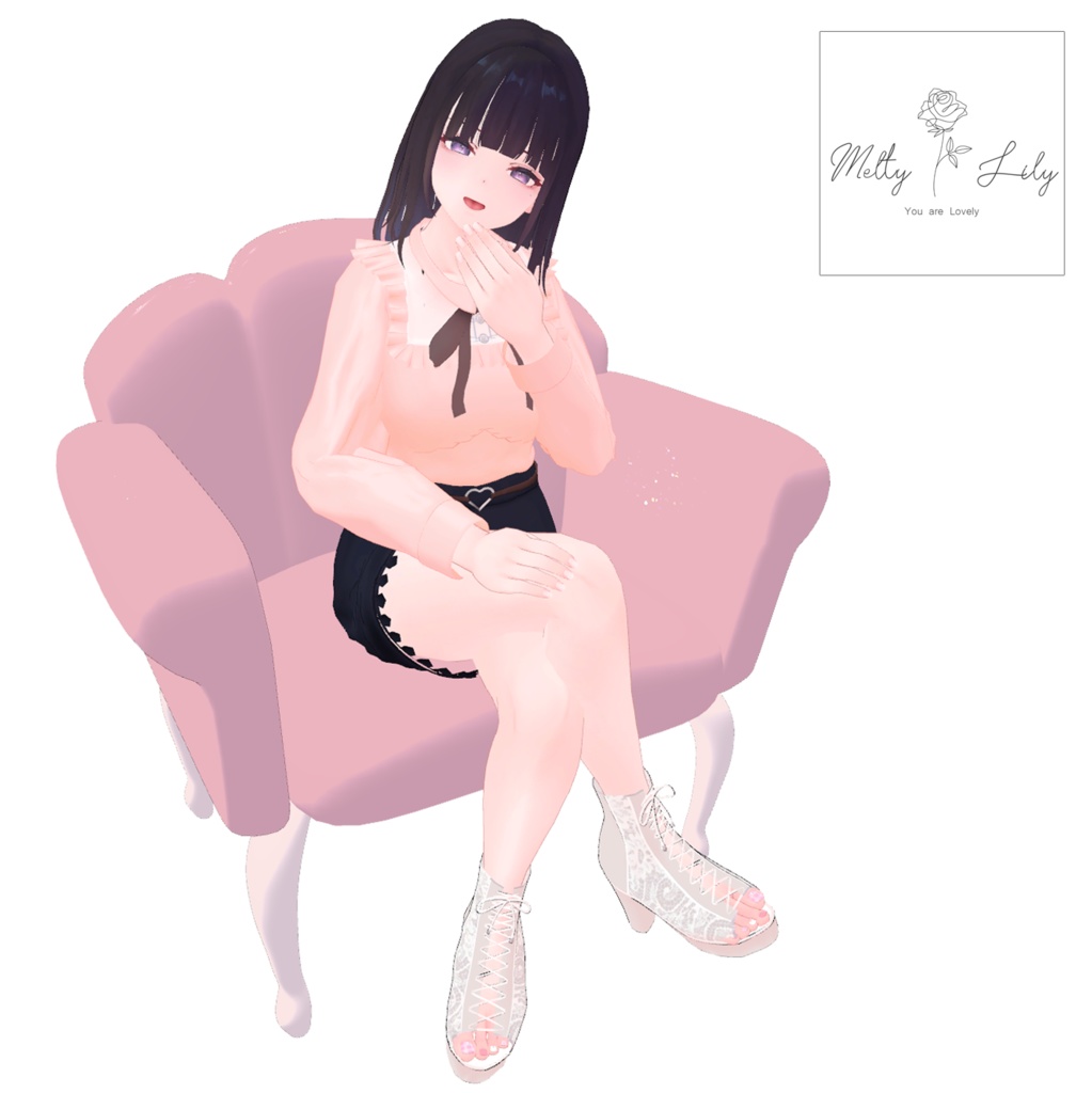 【くろなつ】Open toe boots & Footnail Set