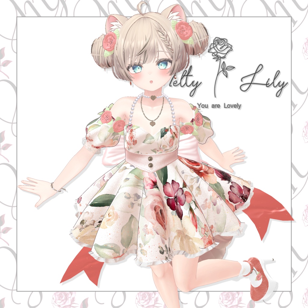 【12アバター対応】Flower Dress