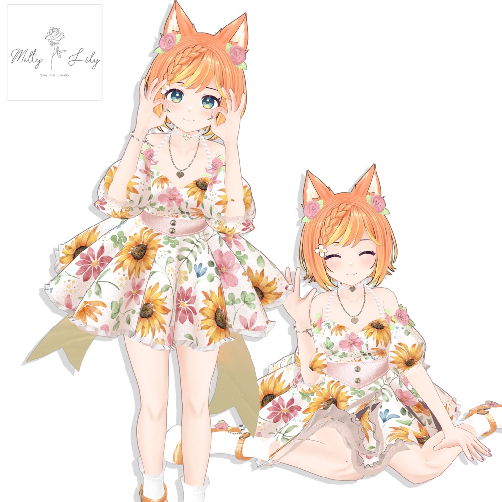 【12アバター対応】Flower Dress