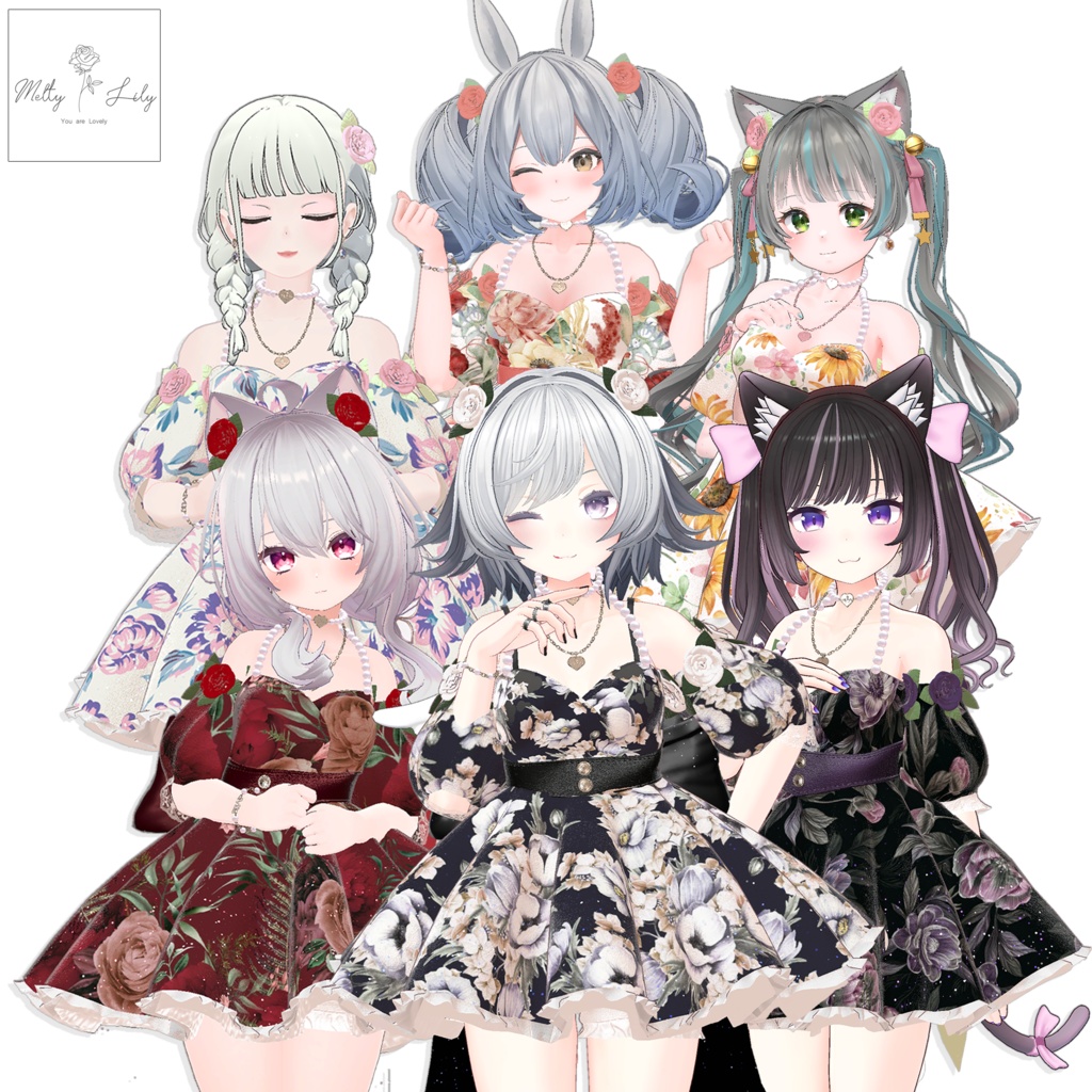 【12アバター対応】Flower Dress