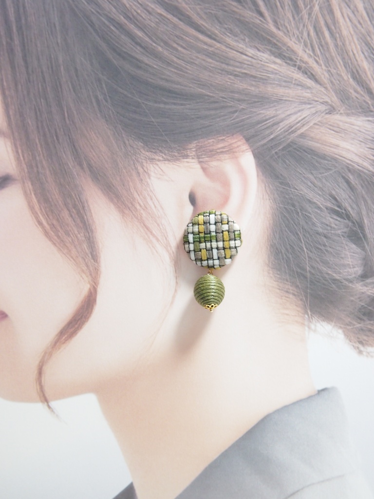 ひめさね「海松色」イヤリング