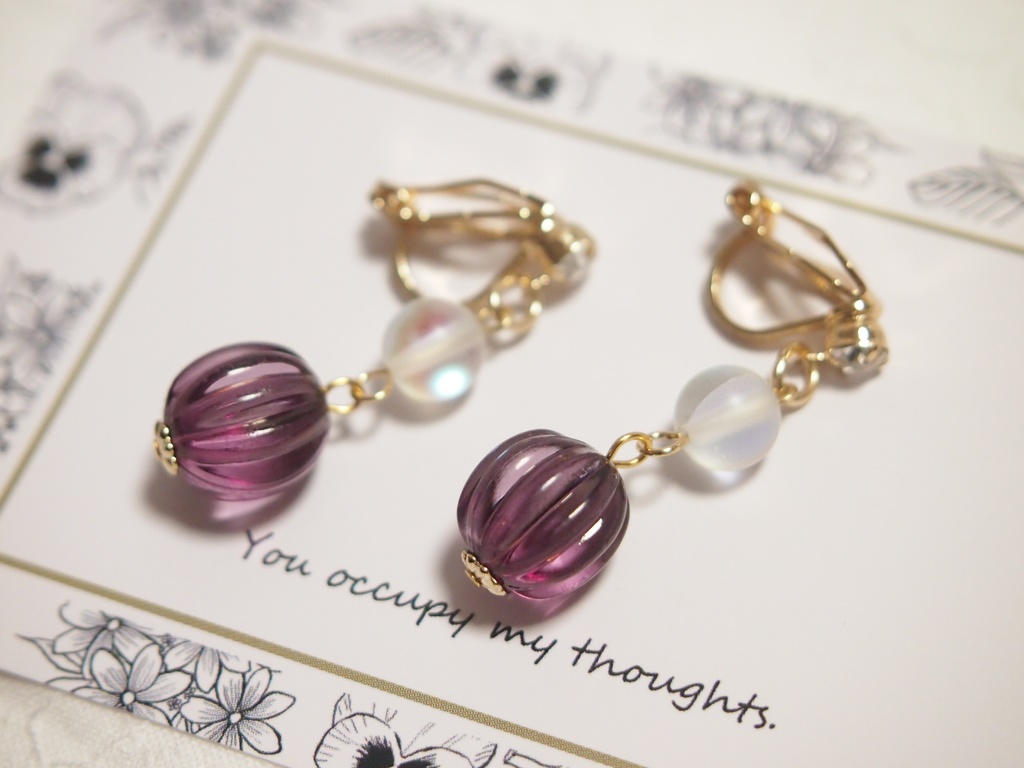 陽（紫）ピアス＆イヤリング