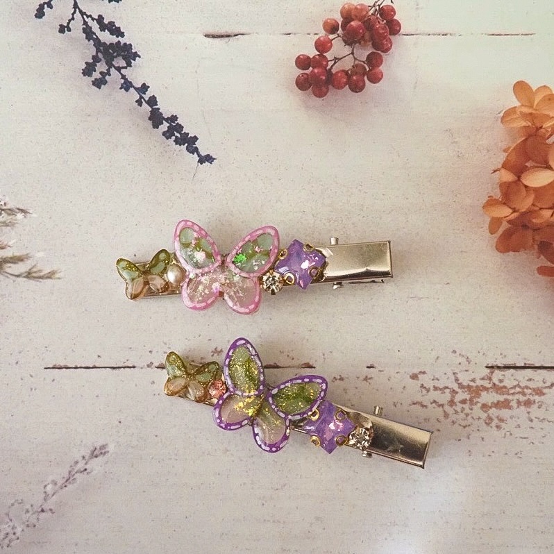 戯れ蝶 ヘアクリップ