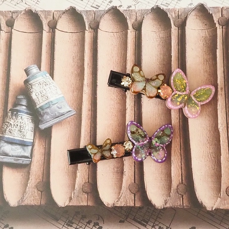 戯れ蝶 ヘアクリップ