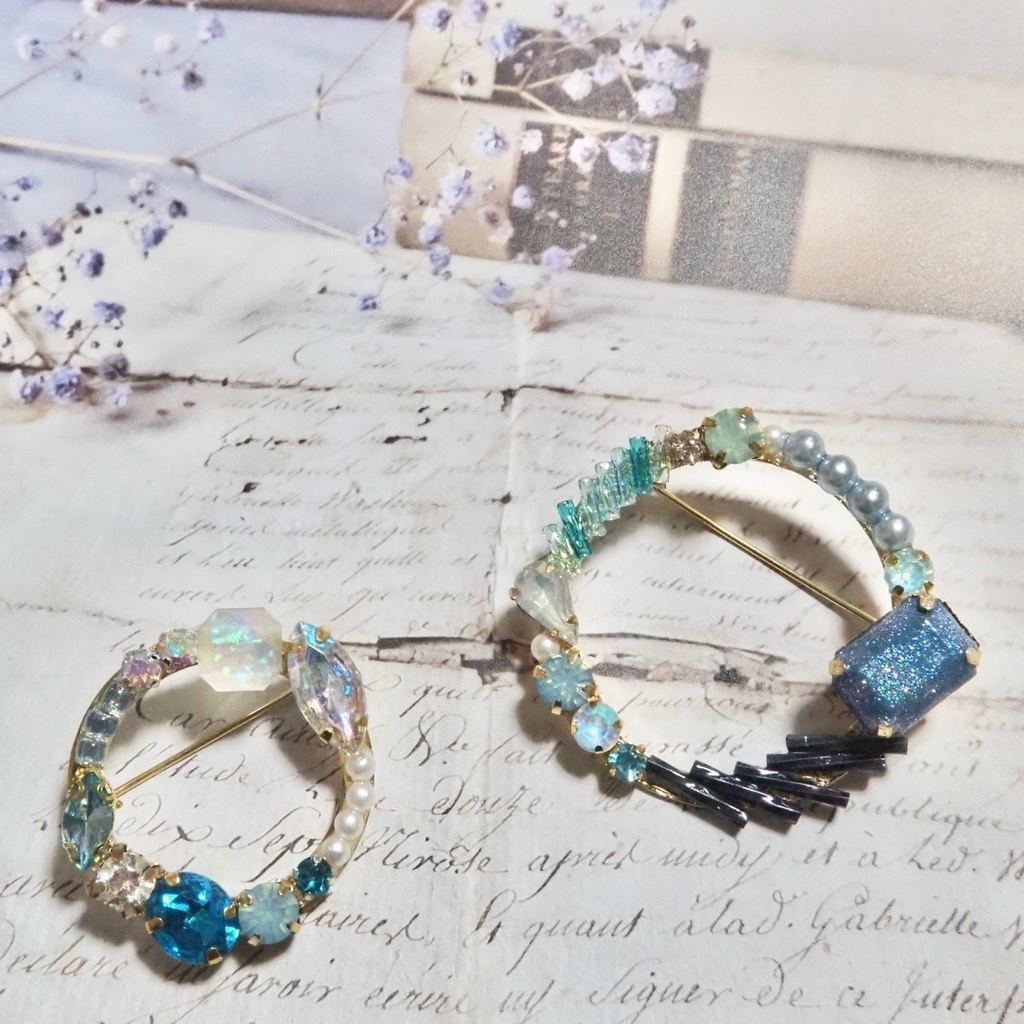 みずぐるまブローチ　A・B 