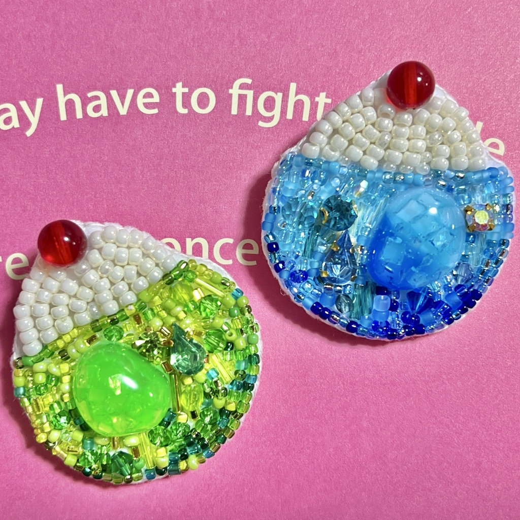 まんまるクリームソーダ　ブローチ