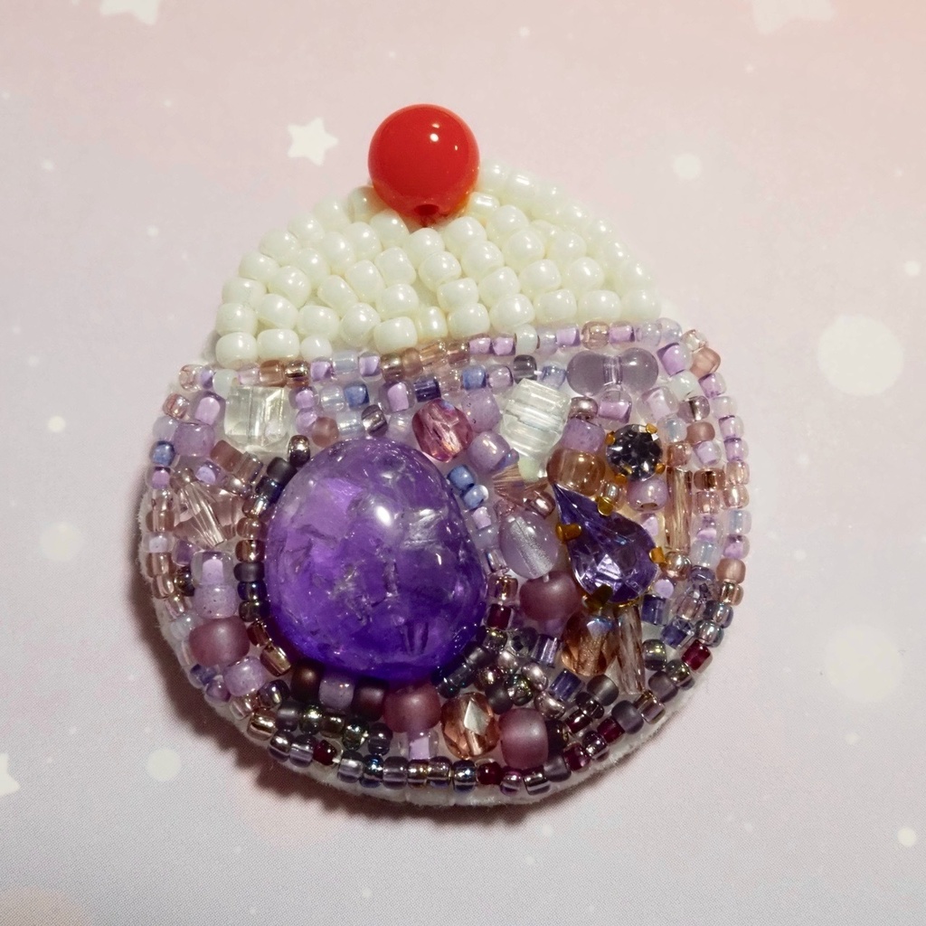 まんまるクリームソーダ ブローチ