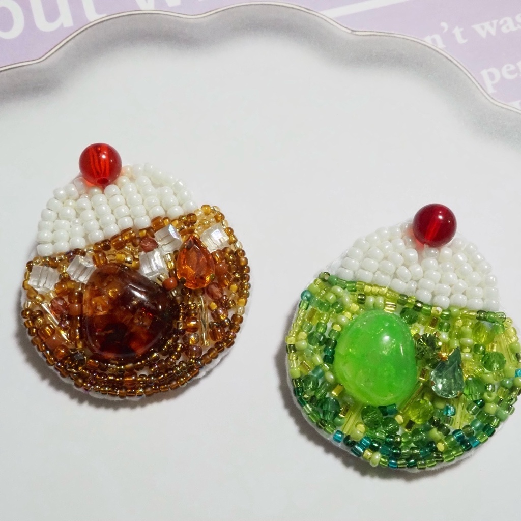 まんまるクリームソーダ ブローチ