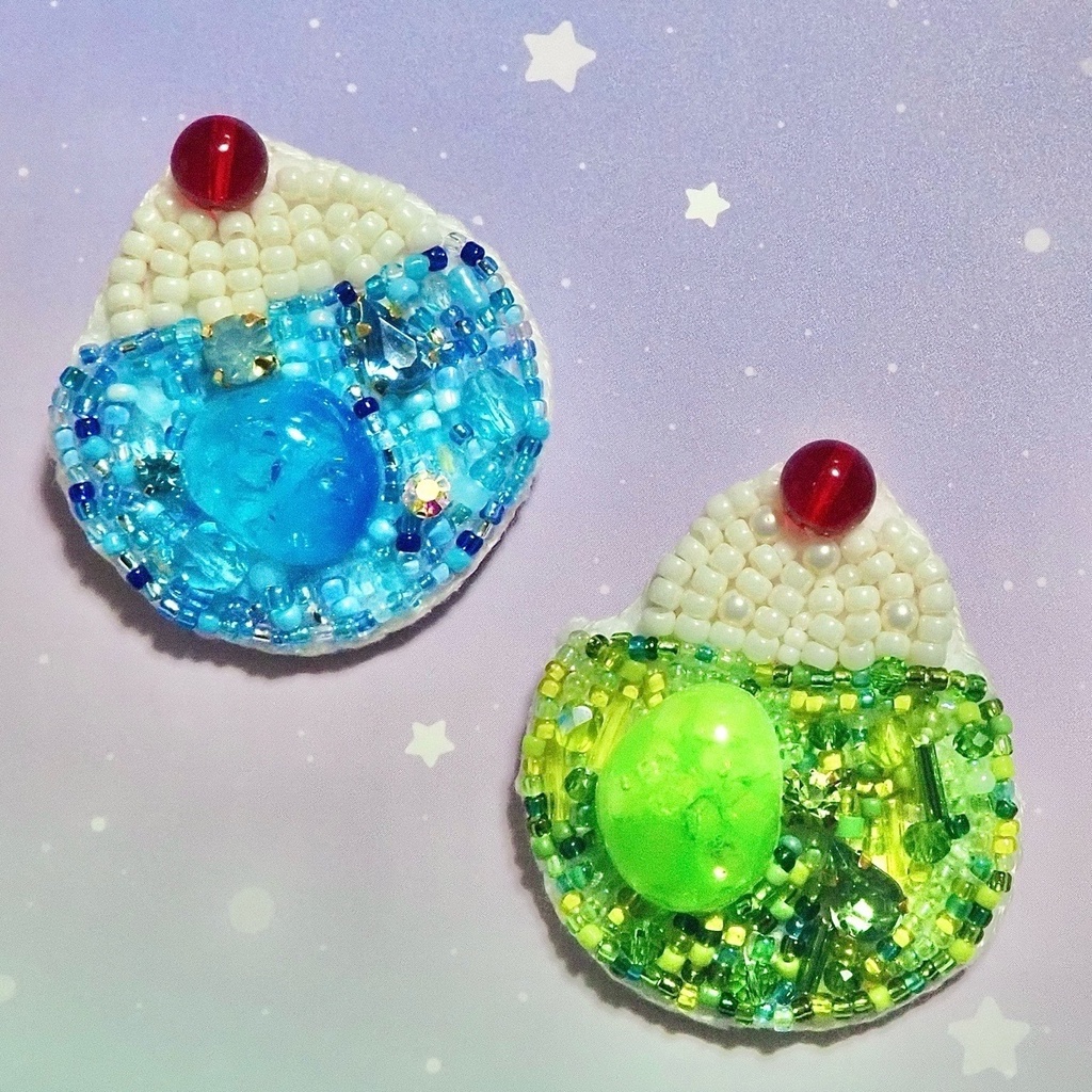 まんまるクリームソーダ ブローチ