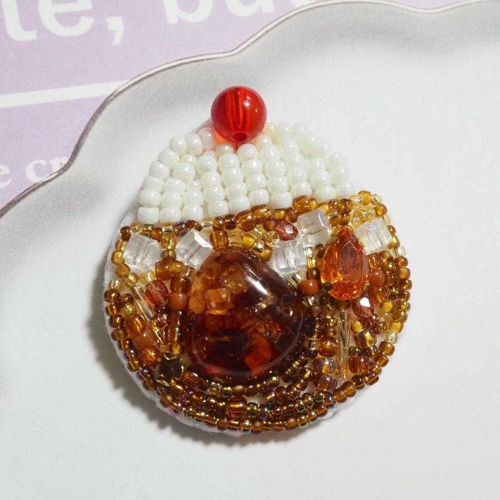 まんまるクリームソーダ ブローチ