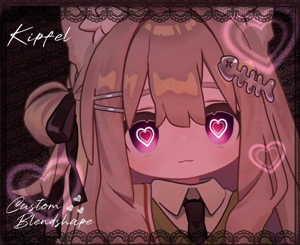 【19 アバター対応】 Crosshatch Love 【19 Colors】 + Custom blendshapes