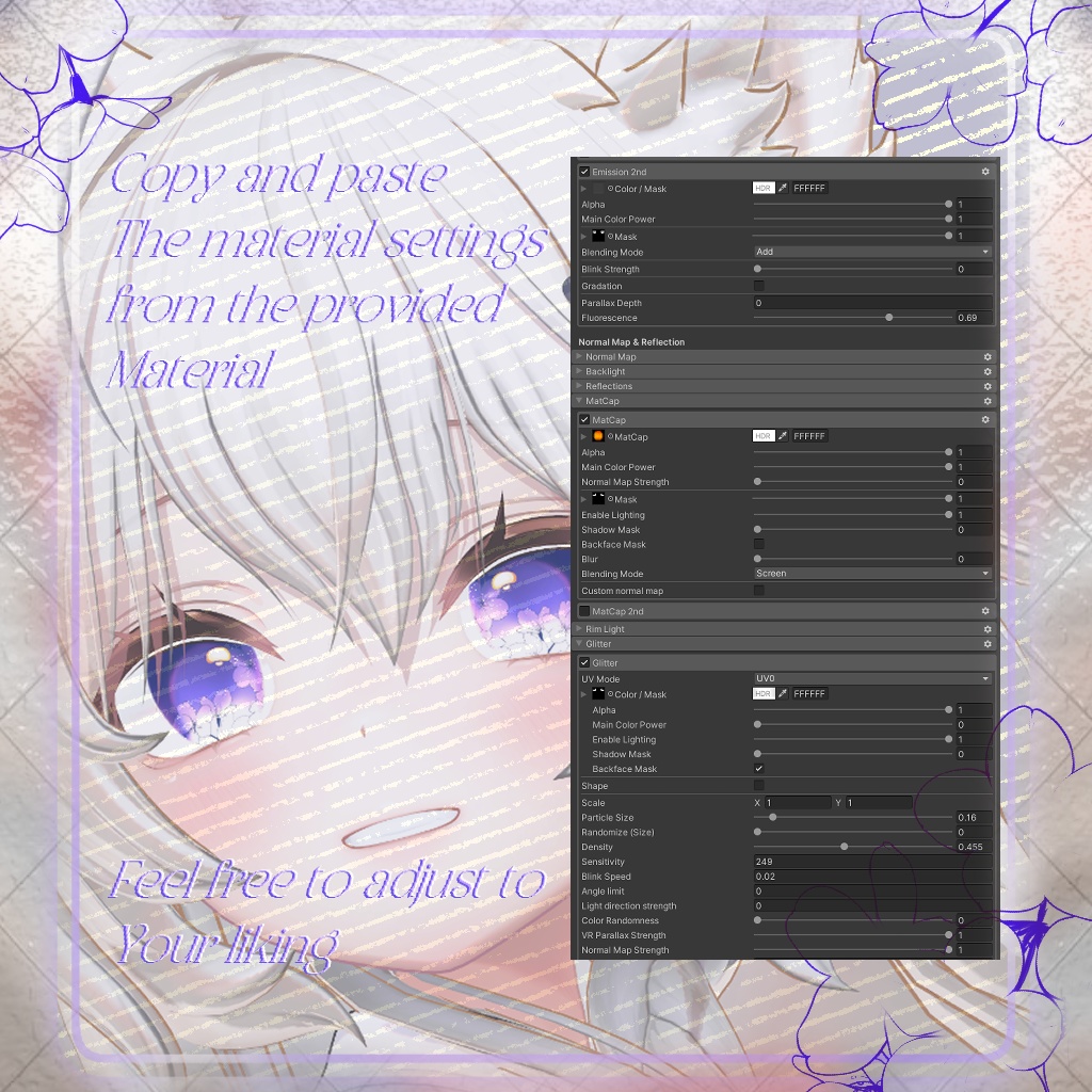 【21 アバター対応】 Glass Flower Eye