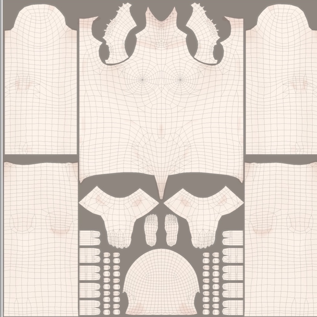 Vroid 肌テクスチャ 手書き ボディ