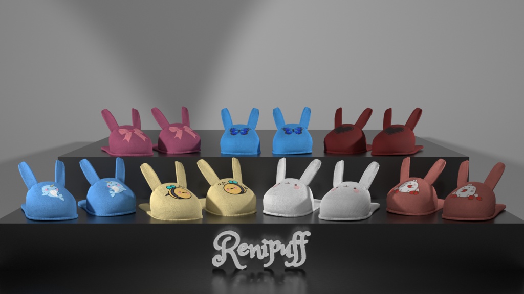 [3Dモデル]  ウサギスリッパ  Bunny Slippers