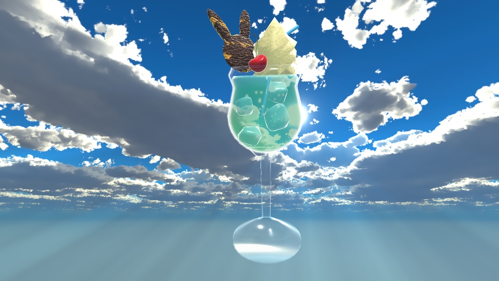 オリジナル3Dモデル 『クリームソーダ * ice cream float』* VRChat