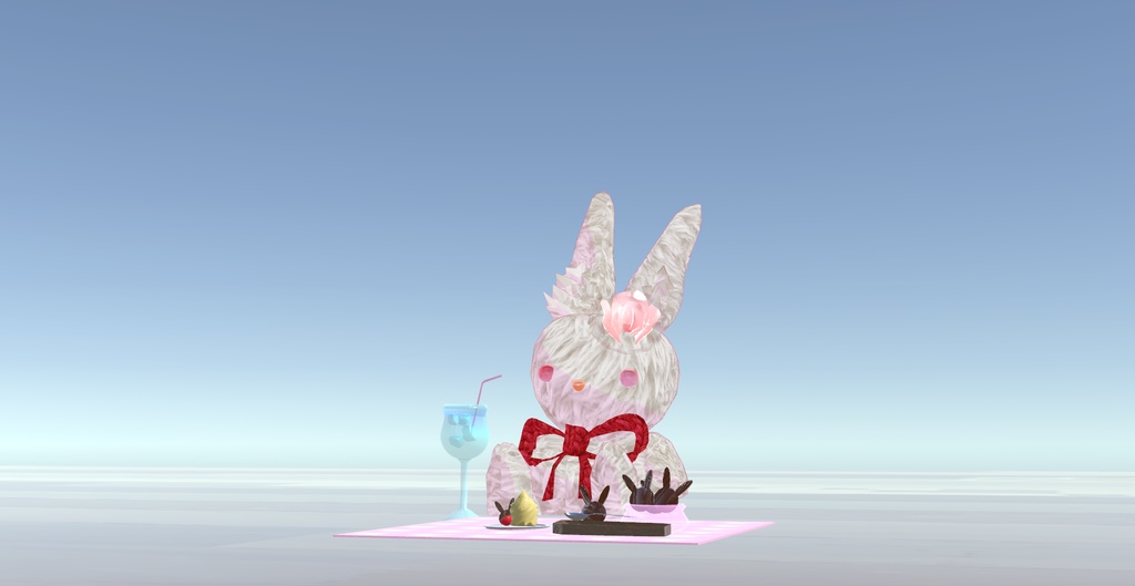 オリジナル3Dモデル 『うさぎのおやつセット』 * cluster