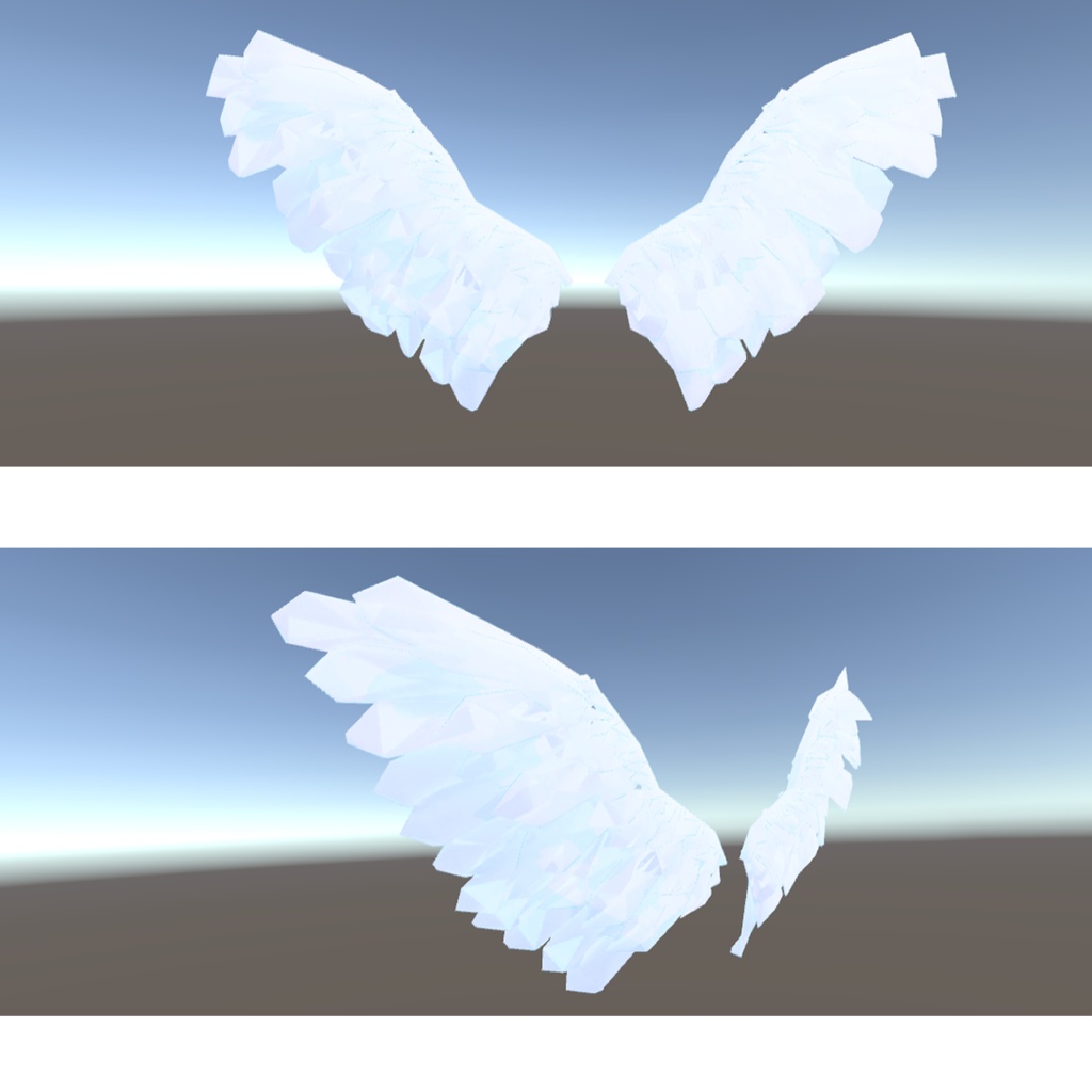 オリジナル3Dモデル　　『羽根・翼 * はね・つばさ * wings』VRChat * cluster