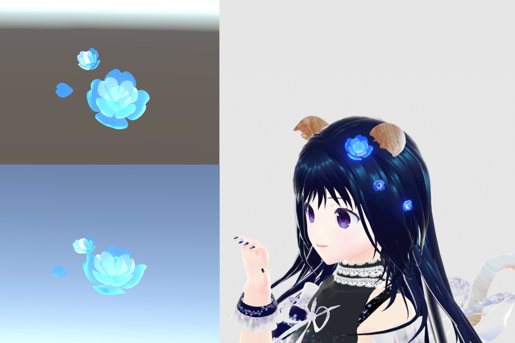 オリジナル3Dモデル 『花・花びら・はな * flower・petal』VRChat * cluster