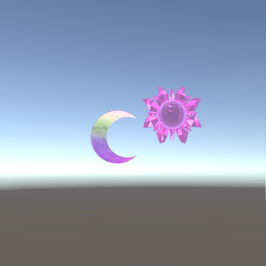 オリジナル3Dモデル 『太陽と月 * sun and moon』VRChat * cluster