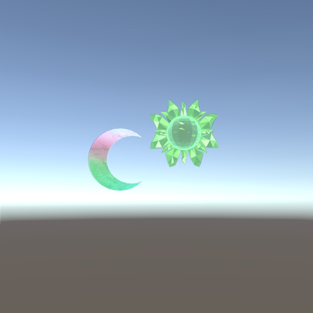 オリジナル3Dモデル 『太陽と月 * sun and moon』VRChat * cluster