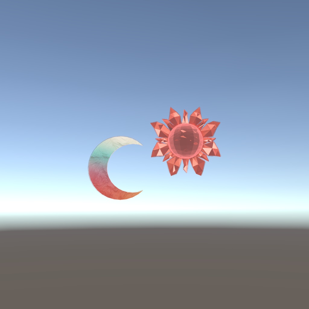 オリジナル3Dモデル　『太陽と月 * sun and moon』VRChat * cluster
