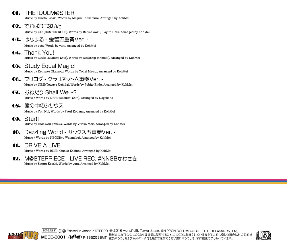 M@STER BRASS 吹奏楽のためのTHE IDOLM@STER -第一集-