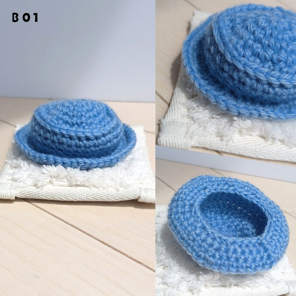 10cmぬい用帽子(手編み&手縫い)【B01~D01】
