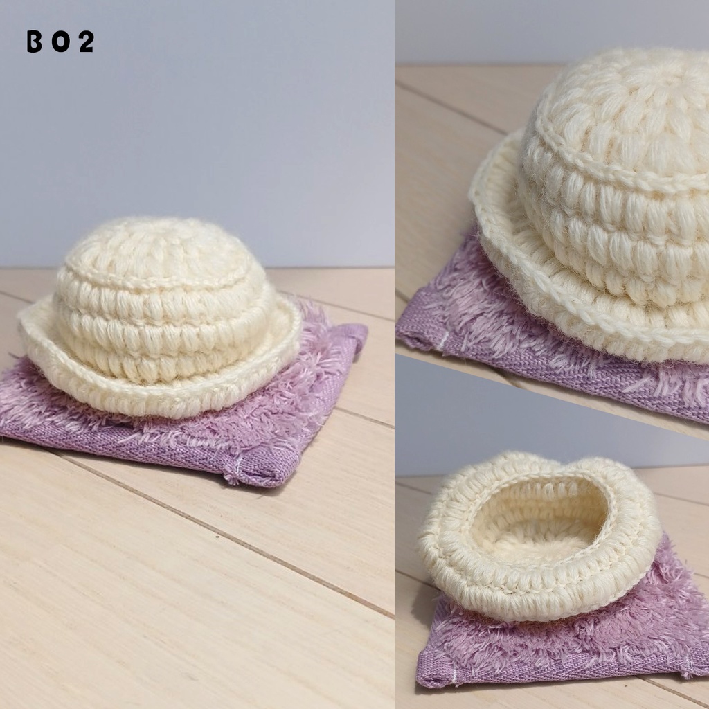 10cmぬい用帽子(手編み&手縫い)【B01~D01】
