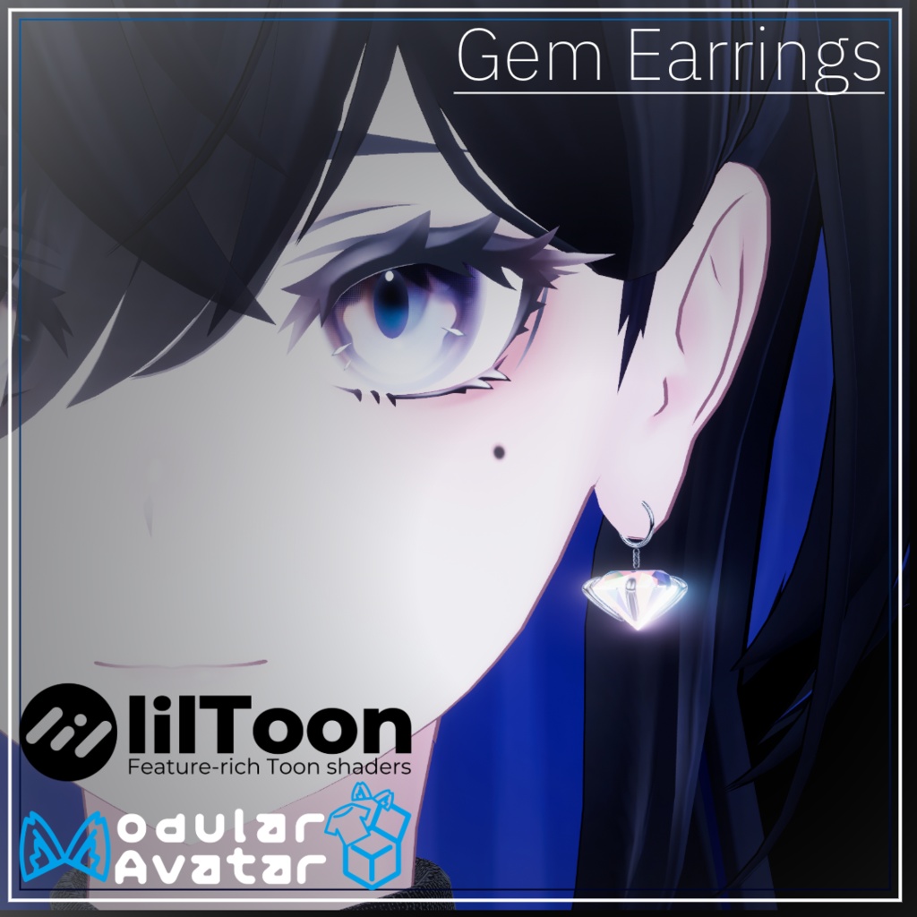 【MA対応】Gem Earrings(2種類×4色)