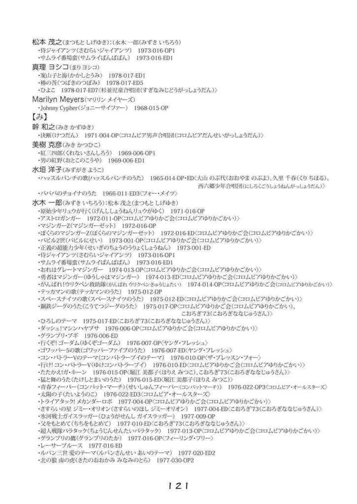 タイムマシンテレビアニメ主題歌辞典 1950年代 1960年代 1970年代