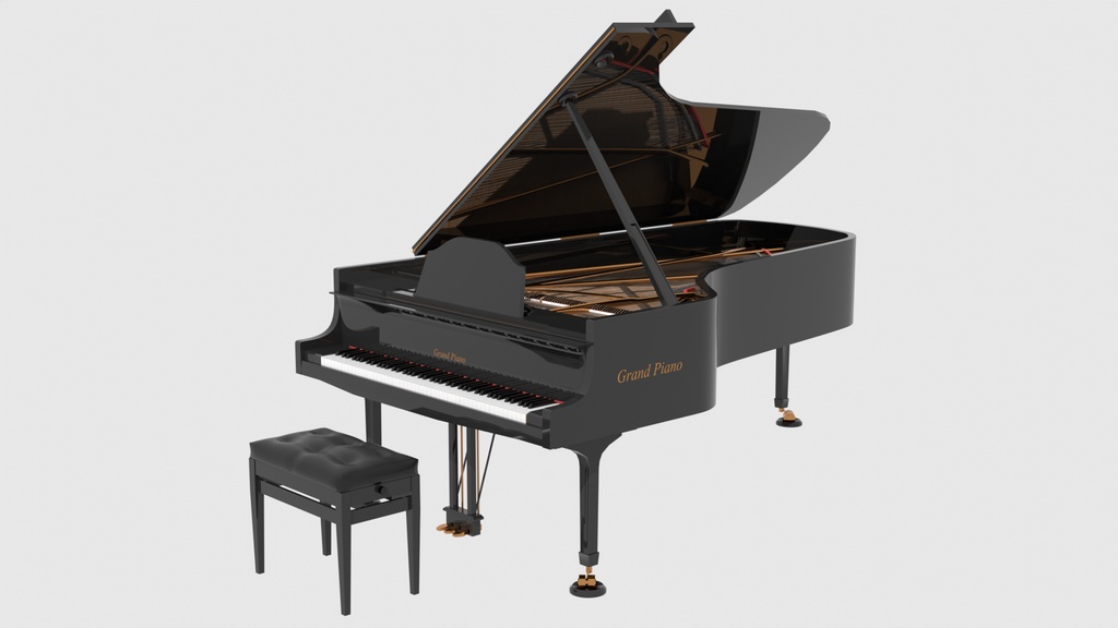 グランドピアノ/GrandPiano　3Dモデル