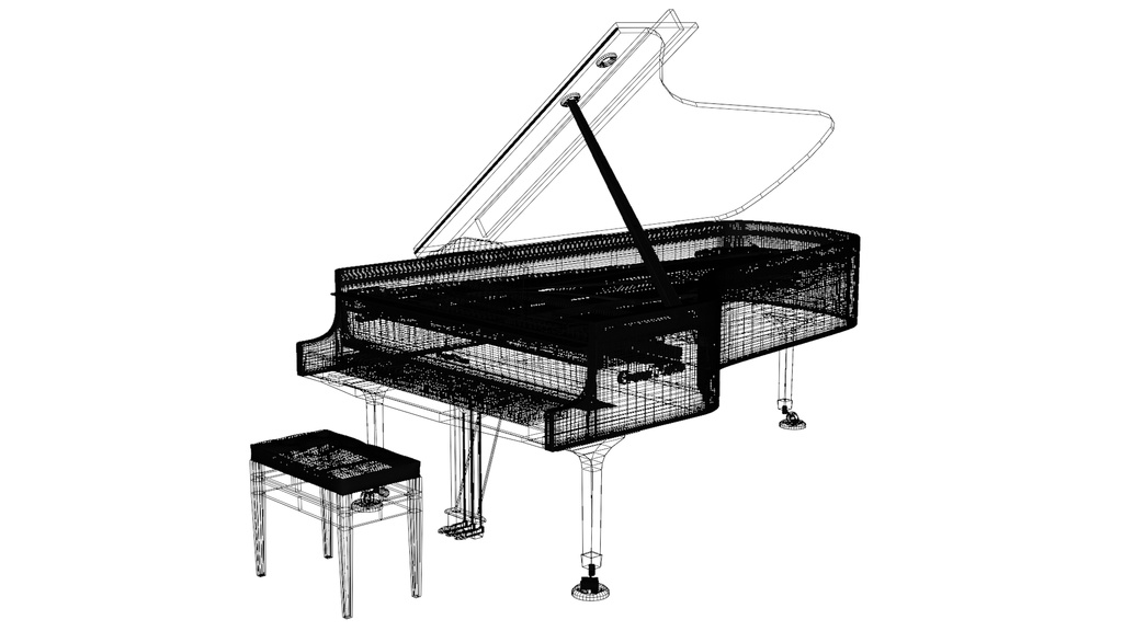 グランドピアノ/GrandPiano 3Dモデル