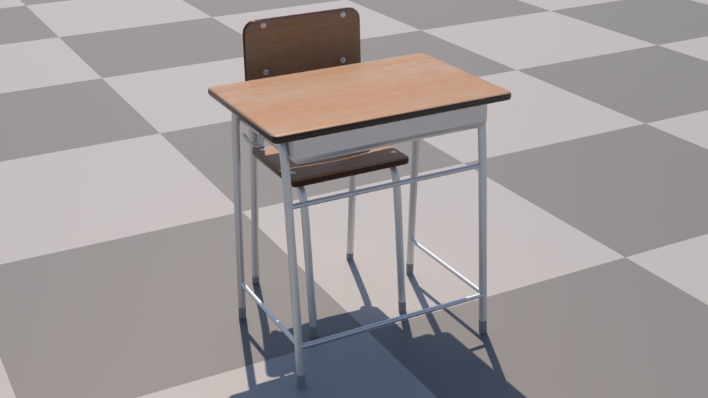 学校の机と椅子/SchoolTable&Chair 3Dモデル