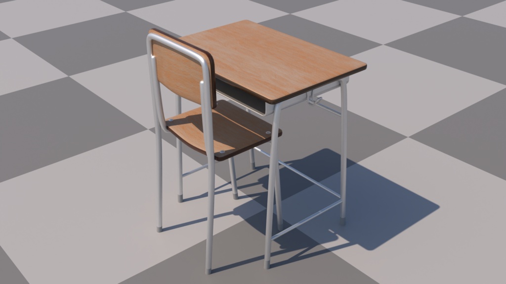 学校の机と椅子/SchoolTable&Chair　3Dモデル