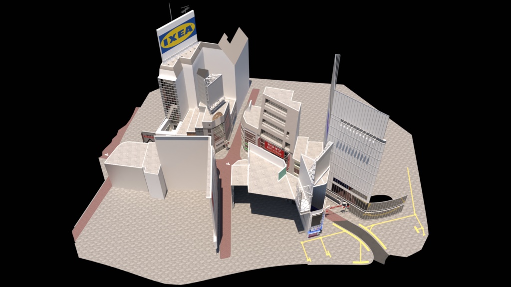 渋谷センター街/CenterGai 3Dモデル