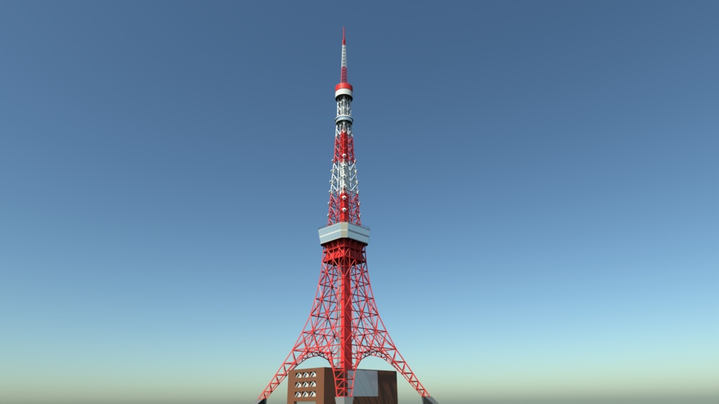 東京タワー3Dモデル | 映像作品向け背景3Dモデル