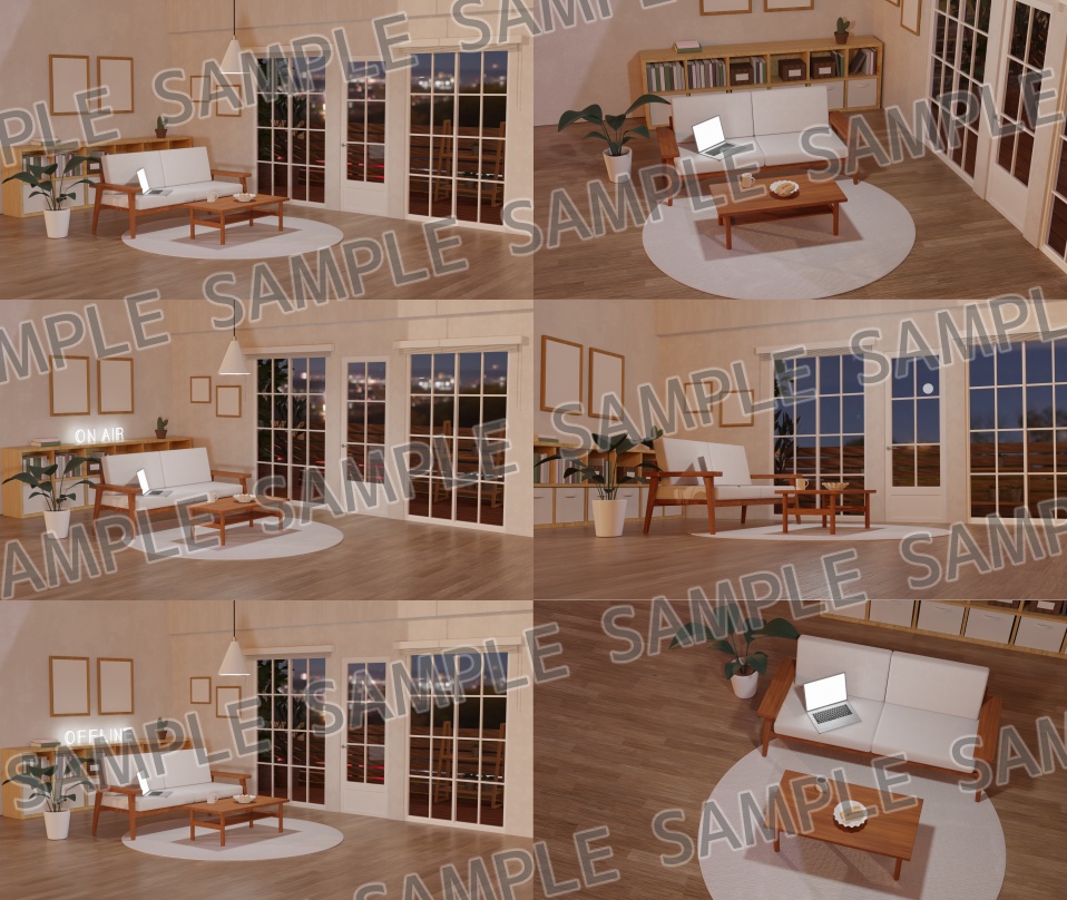 【Vtuber配信用背景】落ち着いたリビングルーム