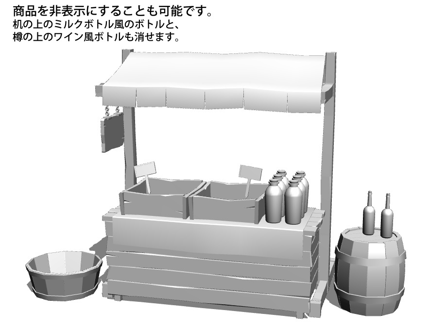 【漫画用3D】ファンタジー風野菜屋の屋台