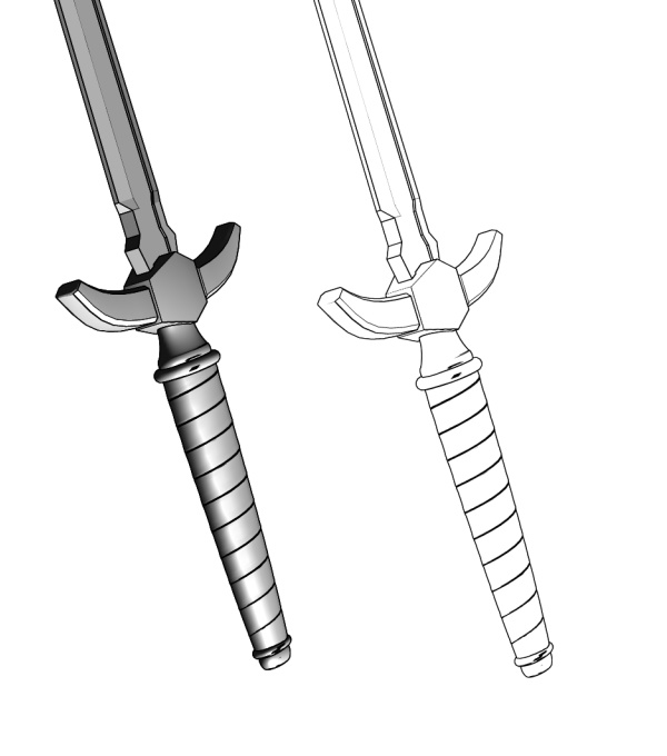 【漫画用3D】ロングソード