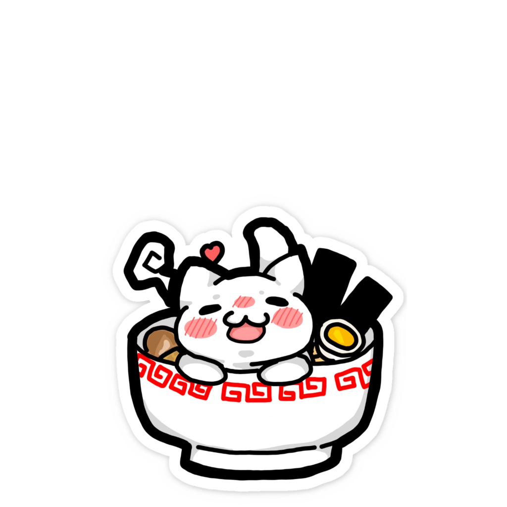ねこラーメンスマホステッカー