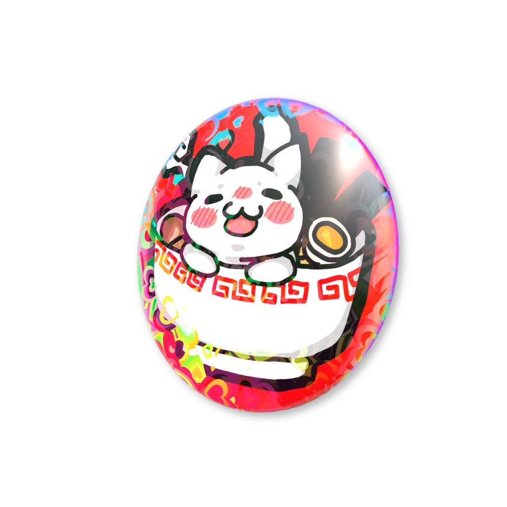 ねこラーメンバッジ