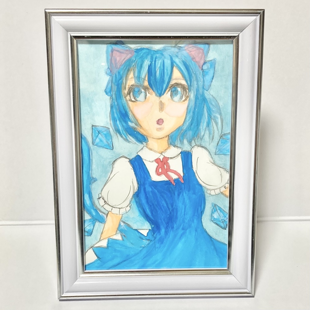 額装原画 水彩ねこみみチルノ