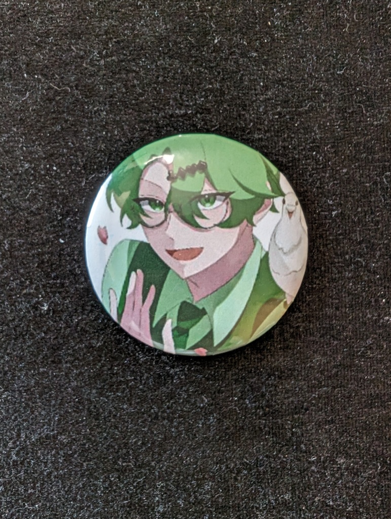 マジシャンレーズンの缶バッジ（等身イラスト）