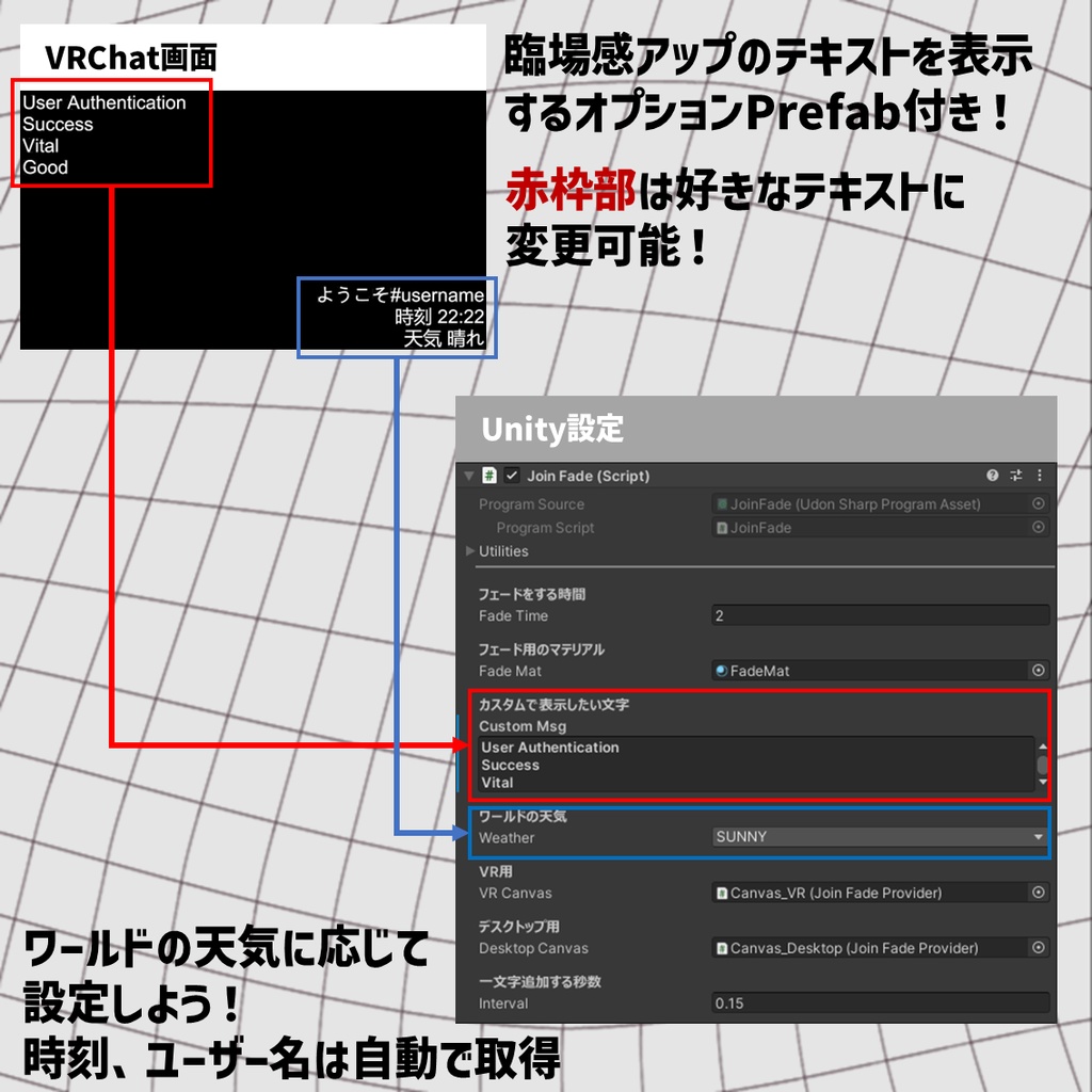 JOINフェードシステム【VRCワールドギミック】