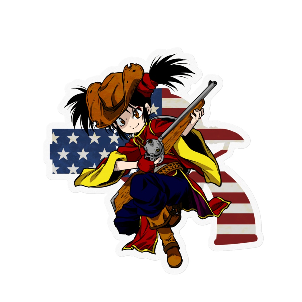 ステッカー ミンチャオエトガン星条旗