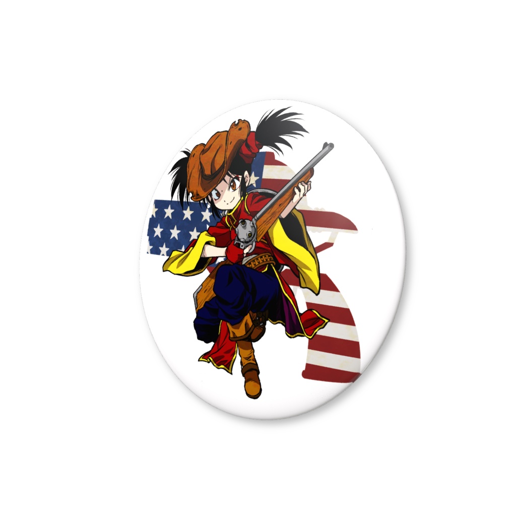 缶バッジ ミンチャオエトガン星条旗