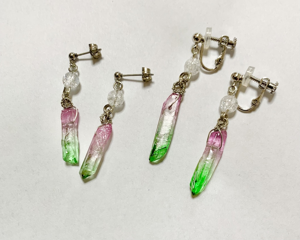 槍盾水晶の耳飾り