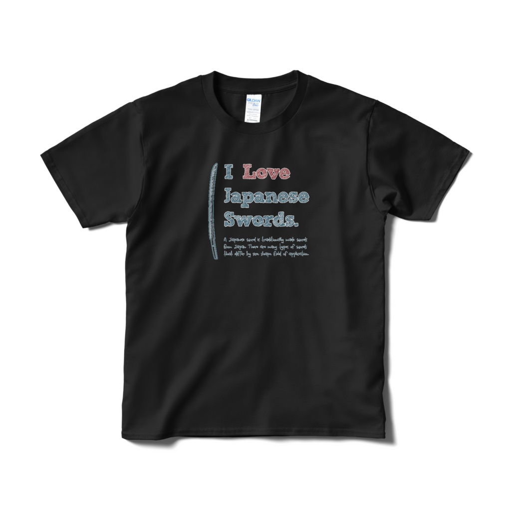 日本刀大好きTシャツ・黒